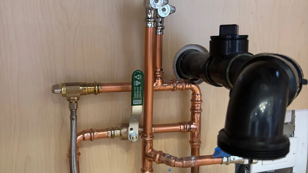 Completed plumbing installation